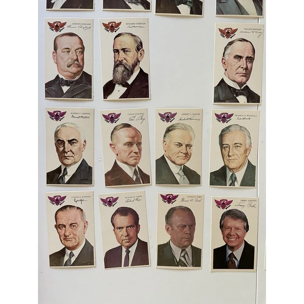 Vintage U.S. President Flash Card Set - Missing 24th President